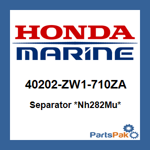 Honda 40202-ZW1-710ZA Separator *Nh282Mu* (Oyster Silver); 40202ZW1710ZA