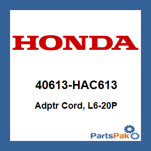 Honda 40613-HAC613 Adapter Cord, L6-20P; 40613HAC613