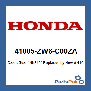 Honda 41005-ZW6-C00ZA Case, Gear *NH246* (Loosey Gray); New # 41005-ZVA-000ZA