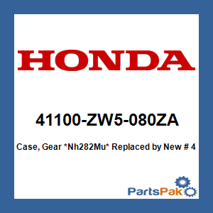 Honda 41100-ZW5-080ZA Case, Gear *Nh282Mu* (Oyster Silver); New # 41100-ZW5-100ZA
