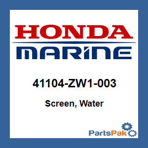 Honda 41104-ZW1-003 Screen, Water; 41104ZW1003