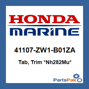 Honda 41107-ZW1-B01ZA Tab, Trim *Nh282Mu* (Oyster Silver); 41107ZW1B01ZA