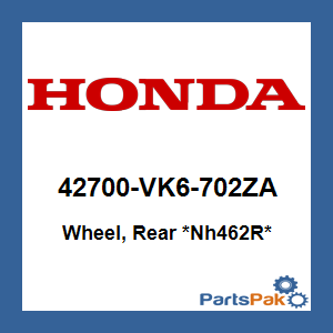 Honda 42700-VK6-702ZA Wheel, Rear *Nh462R*; 42700VK6702ZA