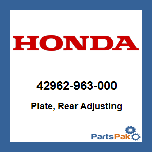 Honda 42962-963-000 Plate, Rear Adjusting; 42962963000