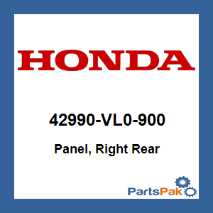 Honda 42990-VL0-900 Panel, Right Rear; 42990VL0900