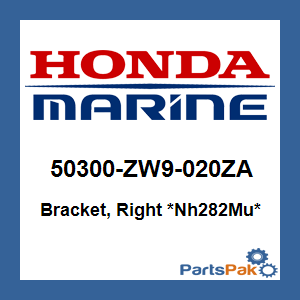 Honda 50300-ZW9-020ZA Bracket, Right *Nh282Mu* (Oyster Silver); 50300ZW9020ZA