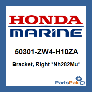 Honda 50301-ZW4-H10ZA Bracket, Right *Nh282Mu* (Oyster Silver); 50301ZW4H10ZA