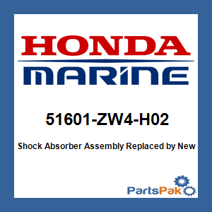 Honda 51601-ZW4-H02 Shock Absorber Assembly; New # 51601-ZW4-H04