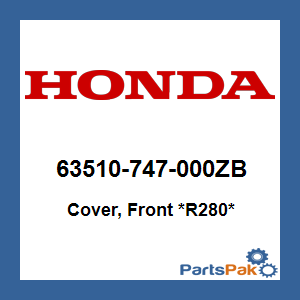 Honda 63510-747-000ZB Cover, Front *R280* (Power Red); 63510747000ZB