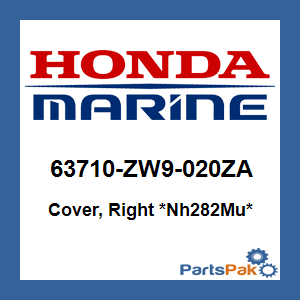 Honda 63710-ZW9-020ZA Cover, Right *Nh282Mu* (Oyster Silver); 63710ZW9020ZA