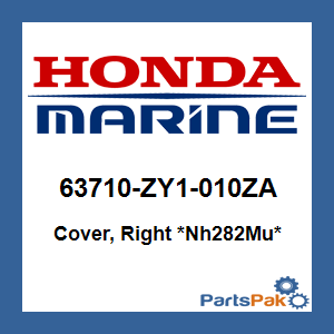Honda 63710-ZY1-010ZA Cover, Right *Nh282Mu* (Oyster Silver); 63710ZY1010ZA