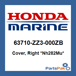 Honda 63710-ZZ3-000ZB Cover, Right *Nh282Mu* (Oyster Silver); 63710ZZ3000ZB