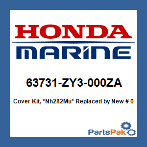 Honda 63731-ZY3-000ZA Cover Kit, *Nh282Mu* (Oyster Silver); New # 04405-ZY3-000ZA