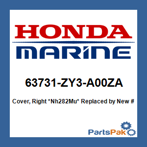 Honda 63731-ZY3-A00ZA Cover, Right *Nh282Mu* (Oyster Silver); New # 04405-ZY3-A00ZA