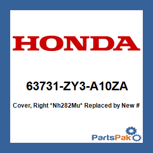 Honda 63731-ZY3-A10ZA Cover, Right *Nh282Mu* (Oyster Silver); New # 63731-ZY3-A12ZA