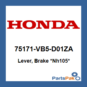 Honda 75171-VB5-D01ZA Lever, Brake *NH105* (Matte Black); 75171VB5D01ZA