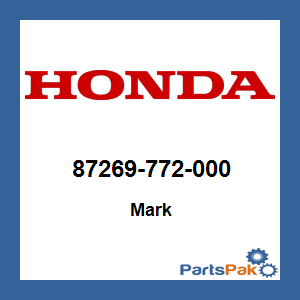 Honda 87269-772-000 Mark; 87269772000