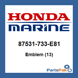 Honda 87531-733-E81 Emblem (13); 87531733E81