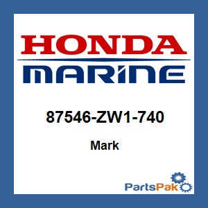 Honda 87546-ZW1-740 Mark; 87546ZW1740