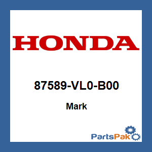 Honda 87589-VL0-B00 Mark; 87589VL0B00