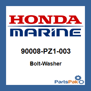 Honda 90008-PZ1-003 Bolt-Washer; 90008PZ1003