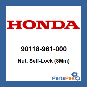 Honda 90118-961-000 Nut, Self-Lock (8Mm); 90118961000