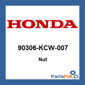 Honda 90306-KCW-007 Nut; 90306KCW007