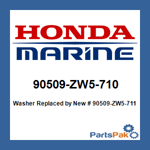 Honda 90509-ZW5-710 Washer; New # 90509-ZW5-711