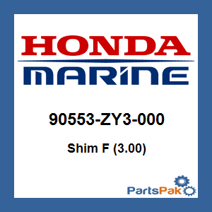 Honda 90553-ZY3-000 Shim F (3.00); 90553ZY3000