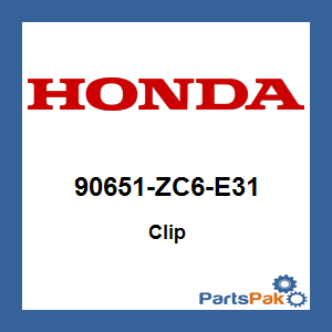 Honda 90651-ZC6-E31 Clip; 90651ZC6E31
