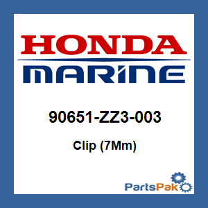 Honda 90651-ZZ3-003 Clip (7Mm); 90651ZZ3003
