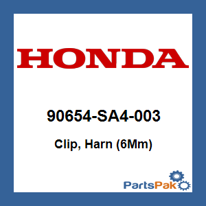 Honda 90654-SA4-003 Clip, Harn (6Mm); 90654SA4003