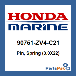 Honda 90751-ZV4-C21 Pin, Spring (3.0X22); 90751ZV4C21