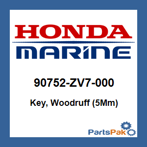 Honda 90752-ZV7-000 Key, Woodruff (5Mm); 90752ZV7000