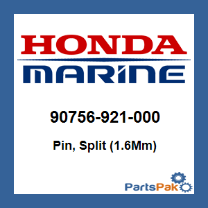 Honda 90756-921-000 Pin, Split (1.6Mm); 90756921000
