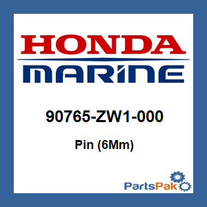 Honda 90765-ZW1-000 Pin (6Mm); 90765ZW1000