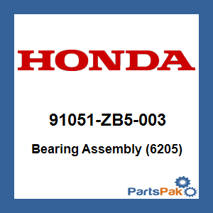 Honda 91051-ZB5-003 Bearing Assembly (6205); 91051ZB5003