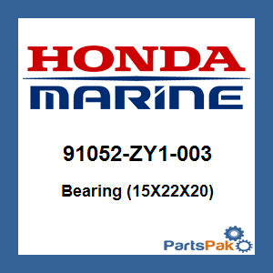 Honda 91052-ZY1-003 Bearing (15X22X20); 91052ZY1003