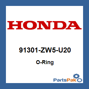 Honda 91301-ZW5-U20 O-Ring; 91301ZW5U20