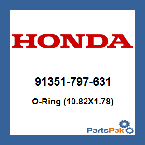 Honda 91351-797-631 O-Ring (10.82X1.78); 91351797631