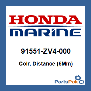 Honda 91551-ZV4-000 Colr, Distance (6Mm); 91551ZV4000