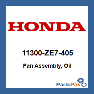Honda 11300-ZE7-405 Pan Assembly, Oil; 11300ZE7405
