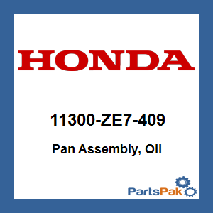Honda 11300-ZE7-409 Pan Assembly, Oil; 11300ZE7409