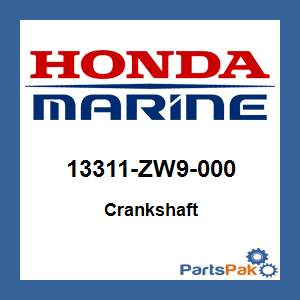 Honda 13311-ZW9-000 Crankshaft; 13311ZW9000