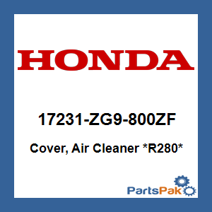 Honda 17231-ZG9-800ZF Cover, Air Cleaner *R280* (Power Red); 17231ZG9800ZF