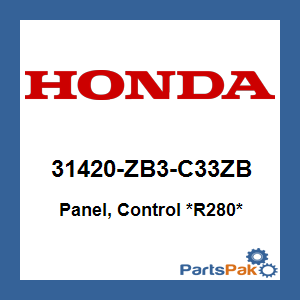 Honda 31420-ZB3-C33ZB Panel, Control *R280* (Power Red); 31420ZB3C33ZB