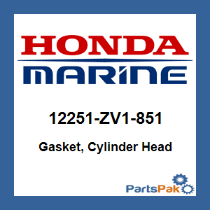 Honda 12251-ZV1-851 Gasket, Cylinder Head; 12251ZV1851