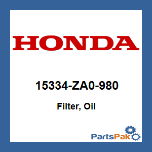 Honda 15334-ZA0-980 Filter, Oil; 15334ZA0980