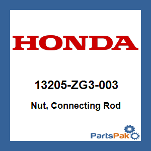 Honda 13205-ZG3-003 Nut, Connecting Rod; 13205ZG3003