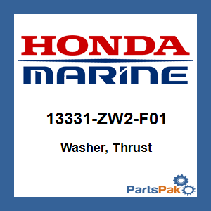 Honda 13331-ZW2-F01 Washer, Thrust; 13331ZW2F01
